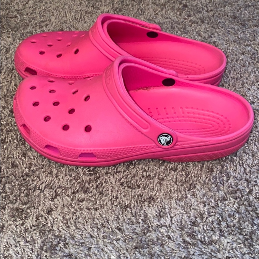 Pink crocs